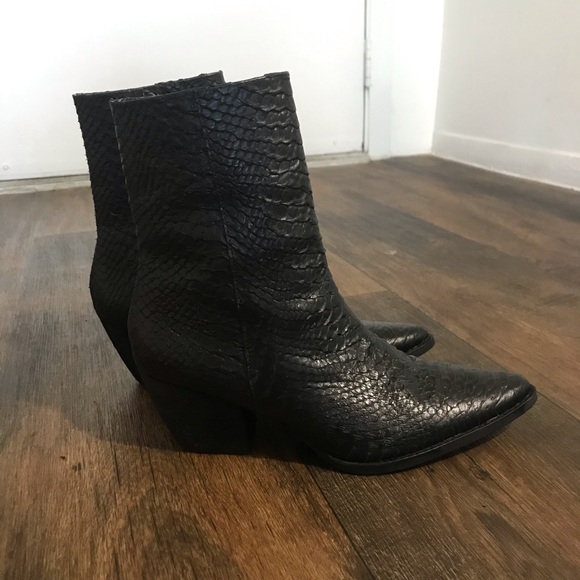 Matisse black leather snakeskin Caty boot - Picture 6 of 8